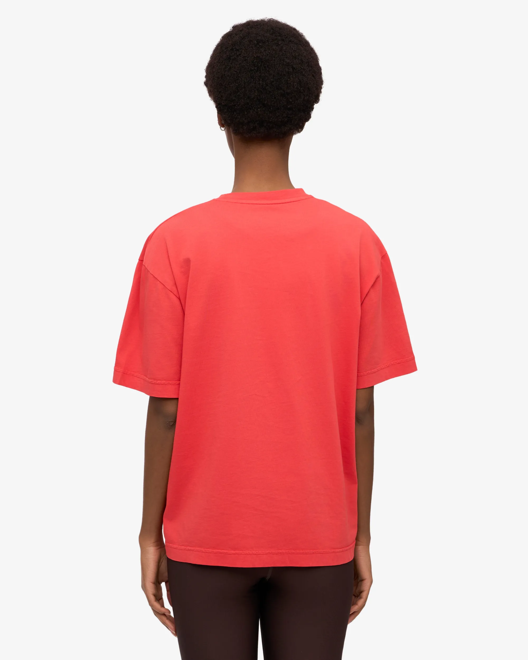 Oversized Organic T-Shirt - Red Tangerine