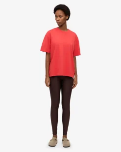 Oversized Organic T-Shirt - Red Tangerine