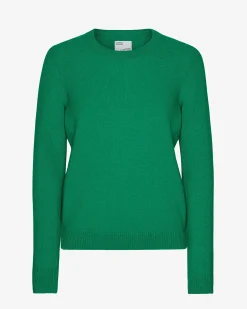Women Classic Merino Wool Crew - Kelly Green