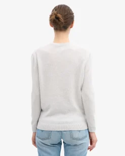 Women Classic Merino Wool Crew - Snow Melange