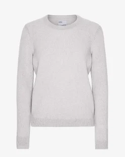 Women Classic Merino Wool Crew - Snow Melange