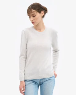 Women Classic Merino Wool Crew - Snow Melange