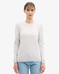 Women Classic Merino Wool Crew - Snow Melange
