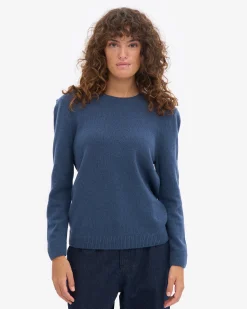 Women Classic Merino Wool Crew - Petrol Blue