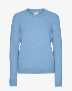 Women Classic Merino Wool Crew - Seaside Blue