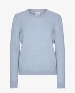 Women Classic Merino Wool Crew - Polar Blue