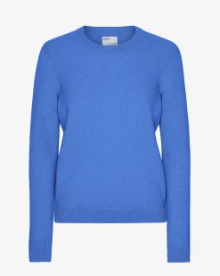 Women Classic Merino Wool Crew - Pacific Blue