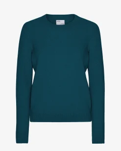 Women Classic Merino Wool Crew - Ocean Green