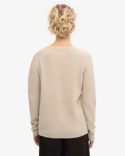 Women Classic Merino Wool Crew - Ivory White