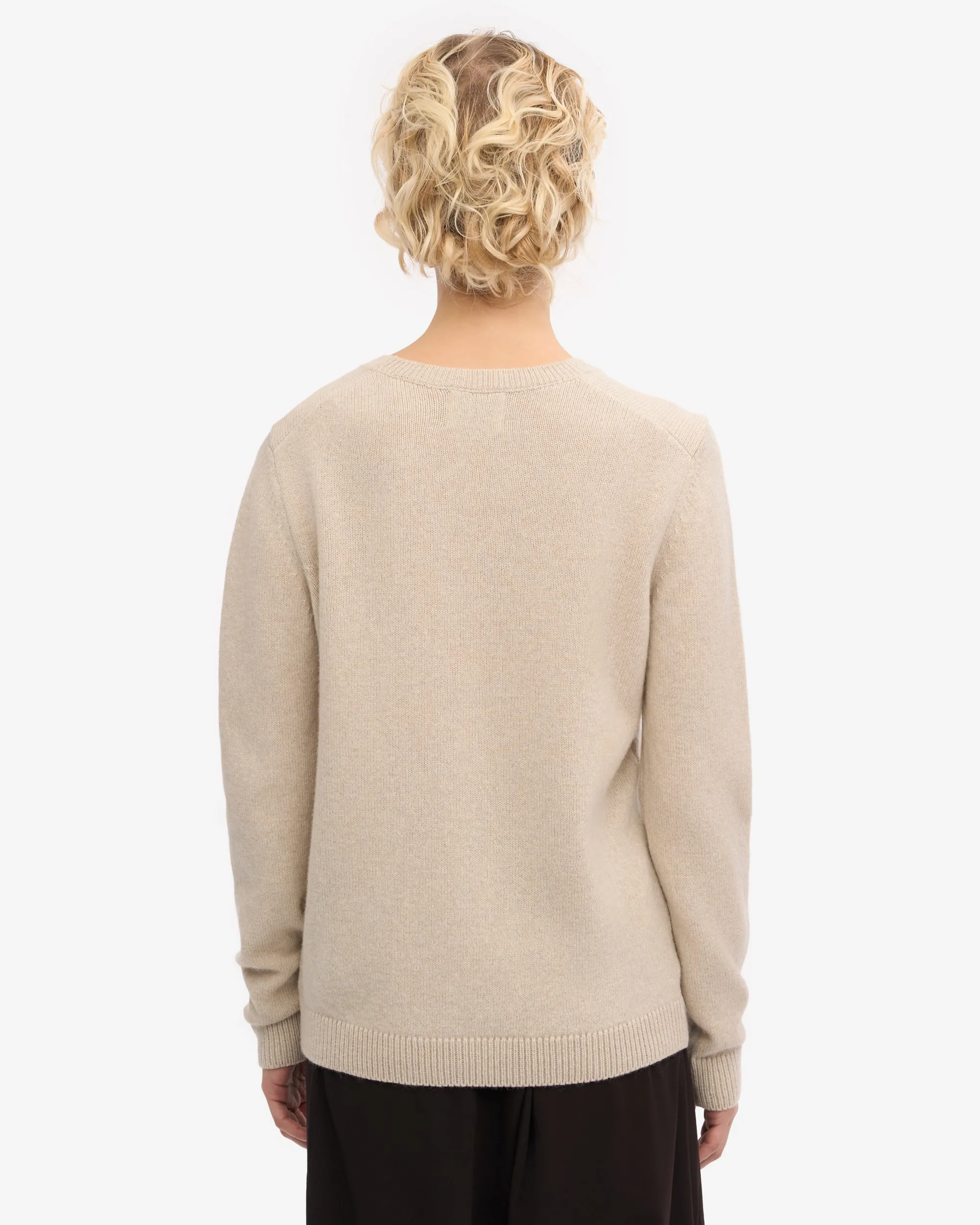 Women Classic Merino Wool Crew - Ivory White