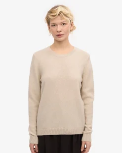 Women Classic Merino Wool Crew - Ivory White