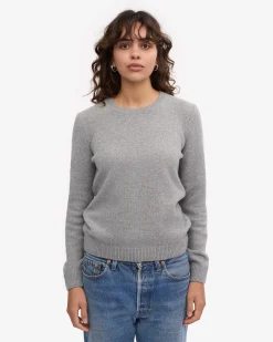 Women Classic Merino Wool Crew - Heather Grey