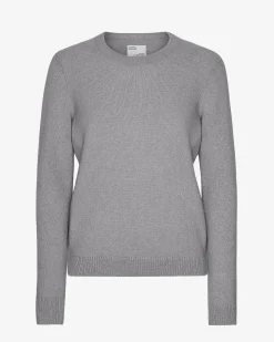 Women Classic Merino Wool Crew - Heather Grey