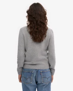 Women Classic Merino Wool Crew - Heather Grey
