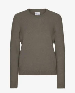 Women Classic Merino Wool Crew - Dusty Olive