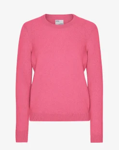 Women Classic Merino Wool Crew - Bubblegum Pink