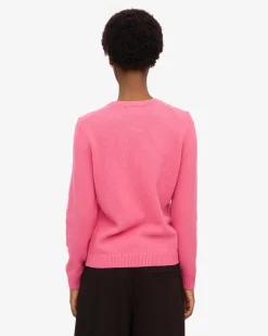 Women Classic Merino Wool Crew - Bubblegum Pink