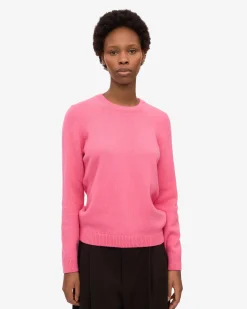 Women Classic Merino Wool Crew - Bubblegum Pink
