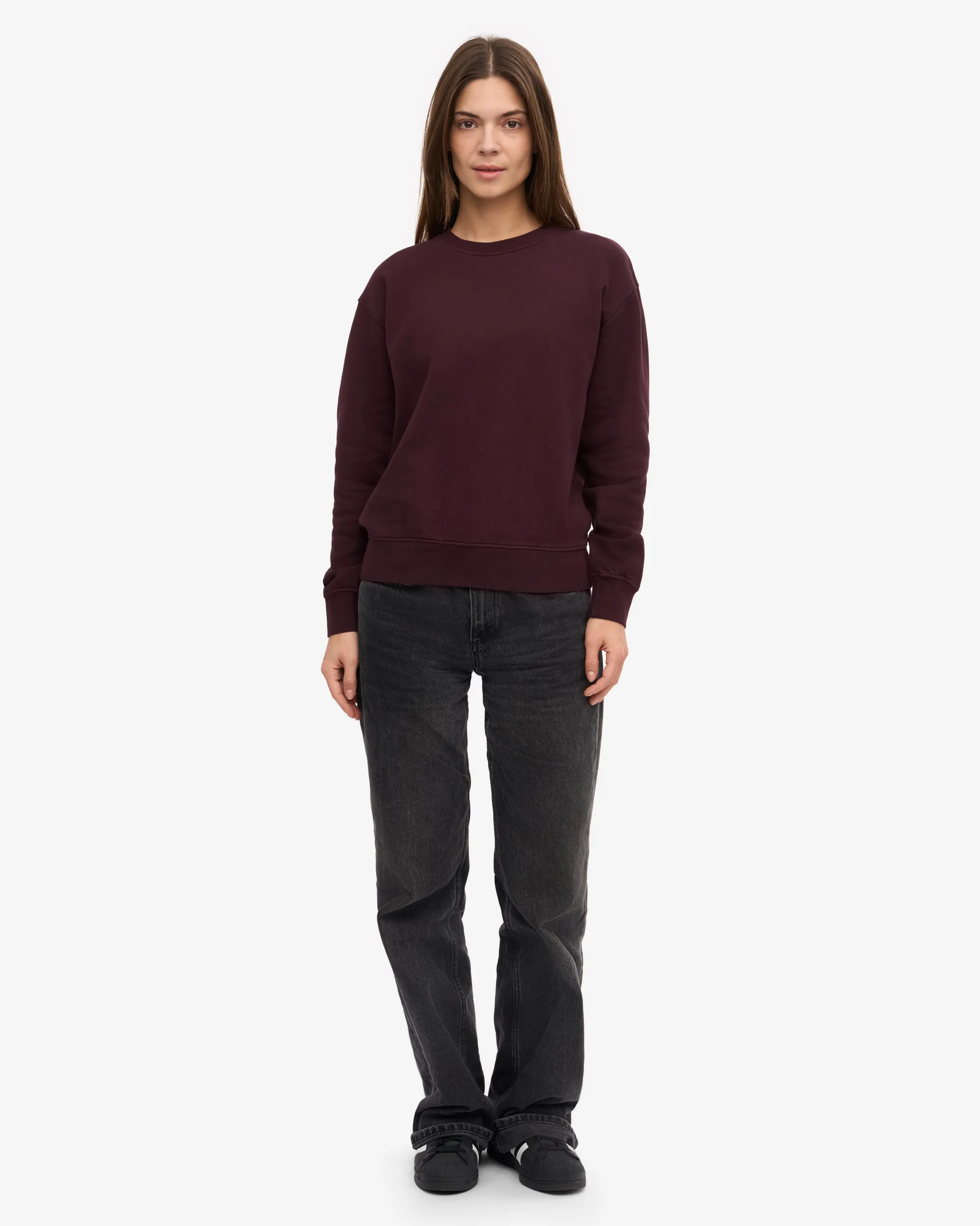 Women Classic Organic Crew - Oxblood Red