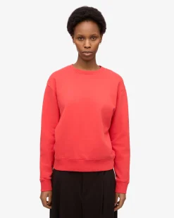 Women Classic Organic Crew - Red Tangerine