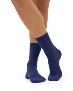 Women Classic Organic Sock - Marine Blue