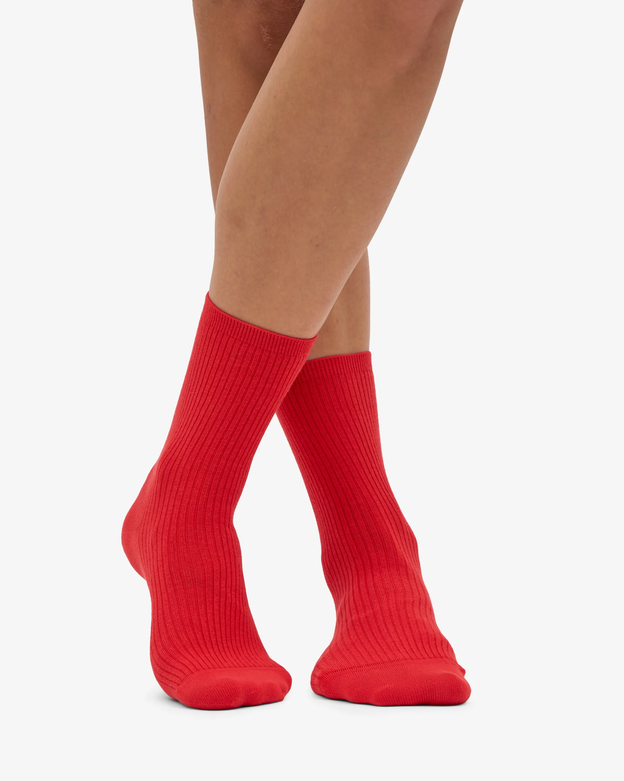 Women Classic Organic Sock - Red Tangerine