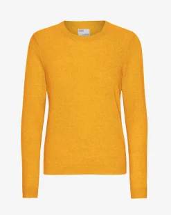 Women Light Merino Wool Crew - Burned Yellow