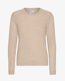 Women Light Merino Wool Crew - Ivory White
