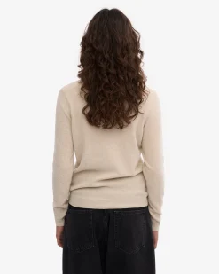 Women Light Merino Wool Crew - Ivory White