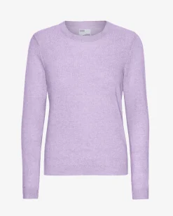 Women Light Merino Wool Crew - Soft Lavender