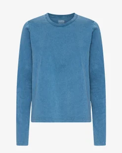 Women Organic LS T-Shirt - Faded Indigo