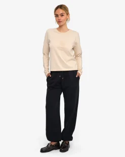 Women Organic LS T-Shirt - Ivory White