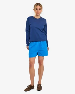 Women Organic LS T-Shirt - Marine Blue