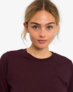Women Organic LS T-Shirt - Oxblood Red