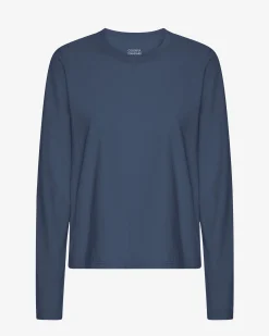 Women Organic LS T-Shirt - Petrol Blue