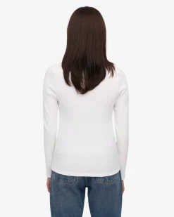 Women Organic Rib LS T-Shirt - Optical White