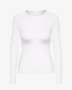 Women Organic Rib LS T-Shirt - Optical White