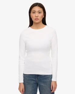 Women Organic Rib LS T-Shirt - Optical White
