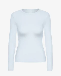Women Organic Rib LS T-Shirt - Polar Blue