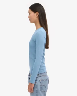 Women Organic Rib LS T-Shirt - Seaside Blue