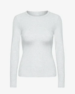 Women Organic Rib LS T-Shirt - Snow Melange