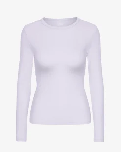 Women Organic Rib LS T-Shirt - Soft Lavender