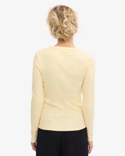 Women Organic Rib LS T-Shirt - Soft Yellow