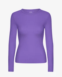Women Organic Rib LS T-Shirt - Ultra Violet
