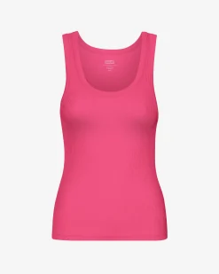 Women Organic Rib Tank Top - Bubblegum Pink