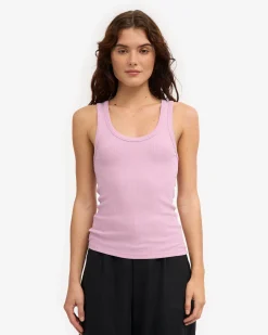 Women Organic Rib Tank Top - Cherry Blossom
