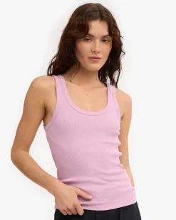 Women Organic Rib Tank Top - Cherry Blossom