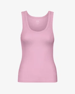 Women Organic Rib Tank Top - Cherry Blossom