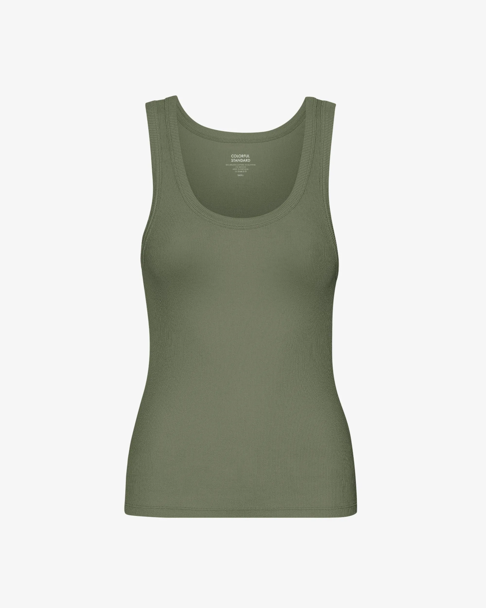 Women Organic Rib Tank Top - Dusty Olive