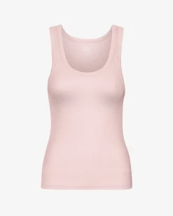 Women Organic Rib Tank Top - Faded Pink